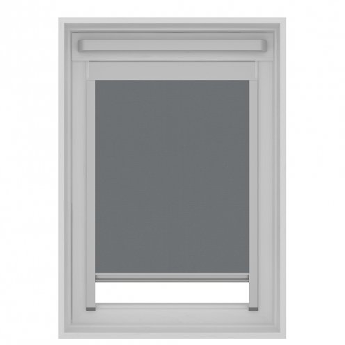 Dakraam rolgordijn lichtdoorlatend grijs GGL U08 ilumio raamdecoratie