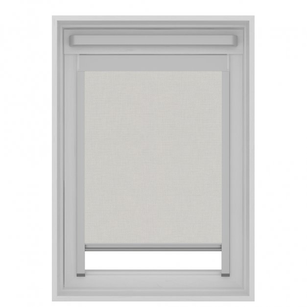 eenheid Reproduceren Banyan Dakraam rolgordijn semi-transparant grijs wit screen GGL 8 - ilumio  raamdecoratie